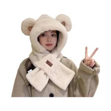 Imagem de Conjunto De Cachecol E Gorro Feminino 2 Em 1: Cachecol Quente De Inver