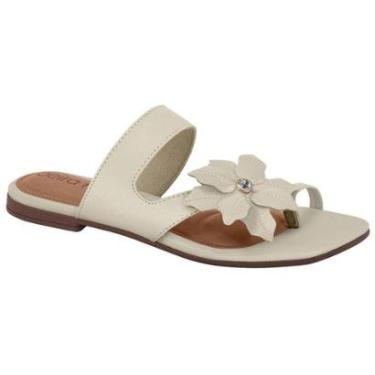 Imagem de Sandália Rasteirinha Casual Feminino Beira Rio 8560.105 Branco Off-Feminino