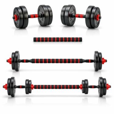 Imagem de Kit Halteres de Anilhas E Barras Ajustáveis 15kg - MK FIT