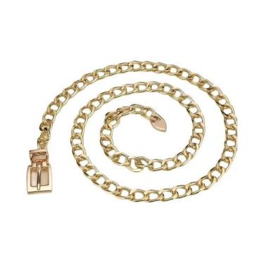 Imagem de Cinto Feminino Punk De Corrente De Metal Prateado Com Camadas Múltipla