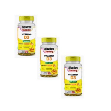 Imagem de Kit 3 Bioviton Gummy Vitamina D3 Sabor Laranja 3x30 gomas Unilife, Lar