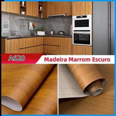 Imagem de Papel Adesivo Madeira para Envelopamento 10 Metros ideal para Moveis, 