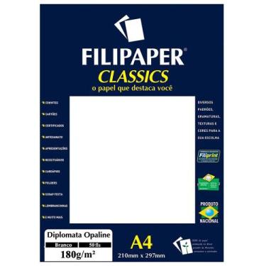 Imagem de Papel Diplomata Opaline A4 Filipaper 180g 50 Folhas Branco - FILIPERSO