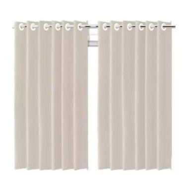 Imagem de Cortina Blackout Bege Com Ilhós Bloqueio Total De Luz 280x250cm - VIDA