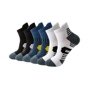 Imagem de Meias De Corrida Unissex Para Maratona, 3 Pares, Meias Curtas De Fitne