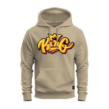 Imagem de Moletom Canguru Blusa De Frio Confortável Estampado King Rei-Unissex
