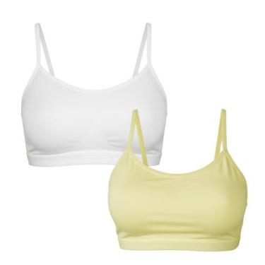Imagem de Kit 2 Top Infantil Juvenil Com Bojo Removível Menina Moça COR:CREME-BR