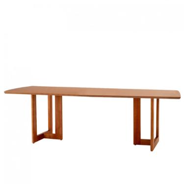 Imagem de Mesa para Sala de Jantar Patros Oval MDF 220cm Imbuia Estilo Moderno Acabamento Natural