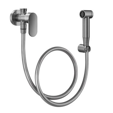 Imagem de Ducha Higiênica com Registro e Derivação com Gatilho DocolKaila Grafite Escovado