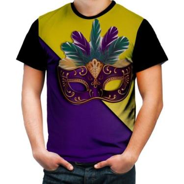 Imagem de Camiseta Colorida Máscara de Carnaval Festa 1 - Kasubeck Store®, XG