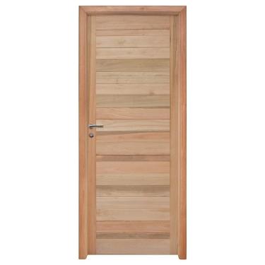 Imagem de Kit Porta de Madeira Eucalipto Rondosul P28 Externa, Abertura à Direita 213x85 cm