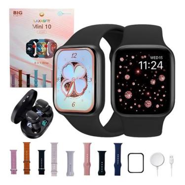 Imagem de Relógio Smartwatch W10 Mini 8 Pulseiras Preto Série 10 Chatgpt Lançame