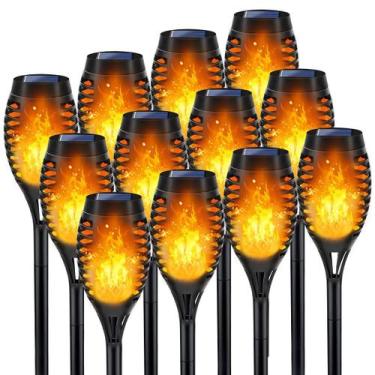 Imagem de Lanternas solares LNRYY Flickering Flame Waterproof, pacote com 12 uni