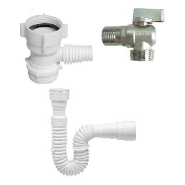 Imagem de Adaptador Maquina Lavar Louça + Registro + Sifao Sanfonado - Astra