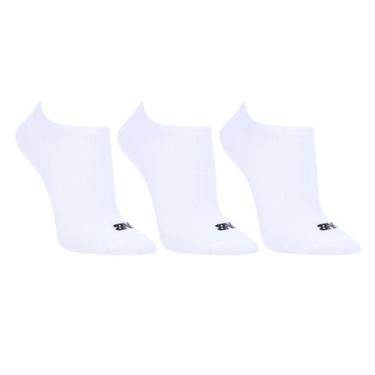 Imagem de Kit Meia New Balance Invisível Logo c/ 3 Pares, Branco, 39/43