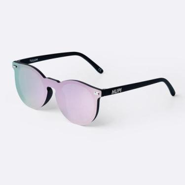 Imagem de Óculos HUPI Tulum Preto - Lente Rosa Espelhado 2.0, UNICO, Preto, Rose