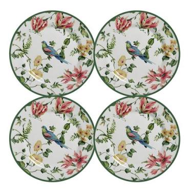 Imagem de Jogo 4 Pratos Sobremesa Alleanza Harmony 21cm Porcelana Branco Premium