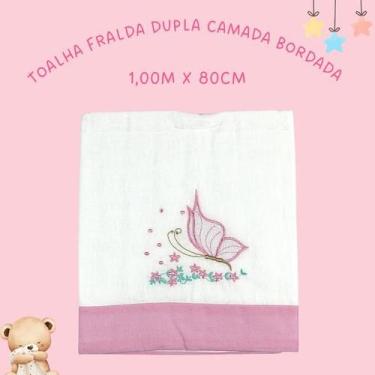 Imagem de Toalha de Bebê 1,00m x 70cm Tecido Fralda Já Bordado Dupla Camada Luma