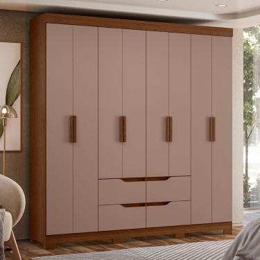 Imagem de Guarda Roupa Casal 8 Portas 4 Gavetas com Pes Doble Albatroz