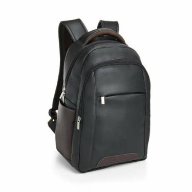 Imagem de Mochila Para Notebook 15.6' Masculina Lucca Viccina, Preto / Marrom