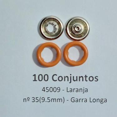 Imagem de Botões de Pressão Nº 35 Tic-Tac Colorido Latão Variadas Laranja 9,5mm 