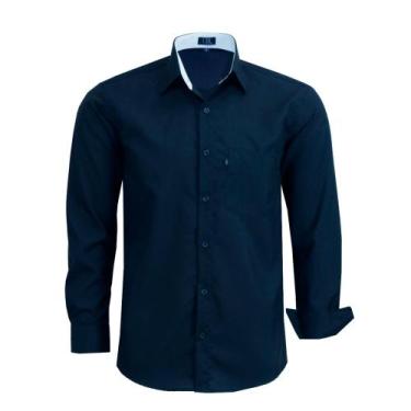 Imagem de Camisa Social Amil Masculina Manga Longa Com Bolso Clássica Uniformes 