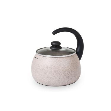 Imagem de Chaleira Ceramic Life Suprema 2L para Aquecer Água em Alumínio com Tampa de Vidro Vanilla Brinox