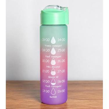 Imagem de Garrafa Squeeze 990ml com Marcador de Horas Motivacional, Academia e D