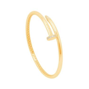 Imagem de Bracelete Prego com Zircônias em Ouro 18K - AU13473 - BRUNA TESSARO JO