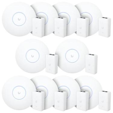 Imagem de 10 Roteador WiFi 6 Access Point 5.3 Gbps + 10 Injetor PoE+  10 U6 Pro 