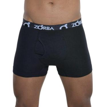 Imagem de Cueca Masculina Em Algodão Modelo Boxer Com Abertura Zorba, P, Preto