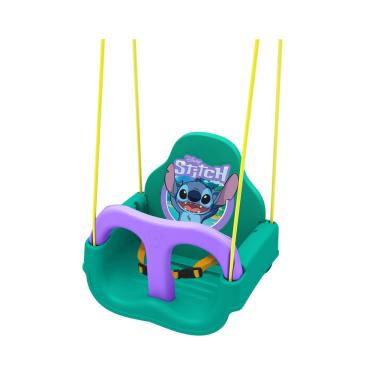 Imagem de Balanço Infantil Stitch com Cinto de Segurança 3 Pontos e Assento Ergonômico Roxo Xalingo Brinquedos