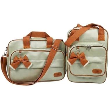 Imagem de Kit Bolsa e Mochila Premium Verde Claro Maternidade Laleli
