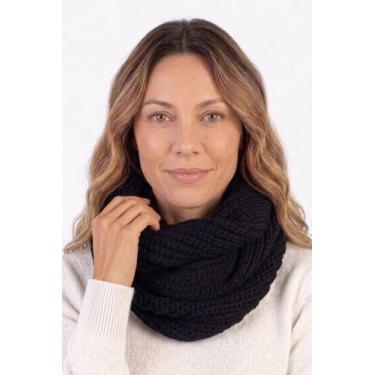 Imagem de Gola feminina de malha ponto pérola 60017 - Domizia, Preto