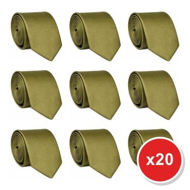 Imagem de Kit 20 Gravatas Masculina Social Slim Premium Tons de Verde Lisa Elegante Padrinhos Formatura Trabalho