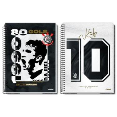 Imagem de Kit c/2 cadernos 160f corinthians craque neto sortid credeal