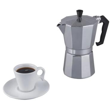 Imagem de Cafeteira Italiana 889040 Preparo de Café Expresso Alumínio Pressão de Vapor Cozinha Kala 300ML 6 Xícaras