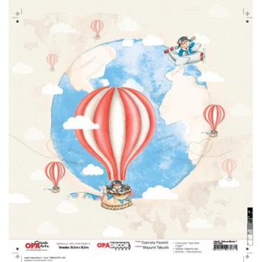 Imagem de Papel Scrapbook Opadecor Volta Ao Mundo 1 30,5x30,5 3245 Opa