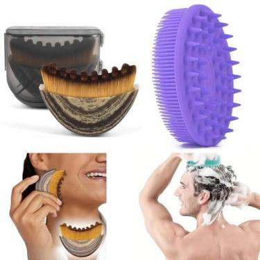 Imagem de Kit Escova Drenagem Linfatica Facial + Esponja de Silicone Banho Limpe