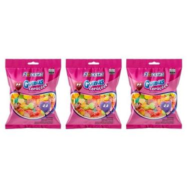 Imagem de Kit 03 Bala Goma Coração Florestal 60G