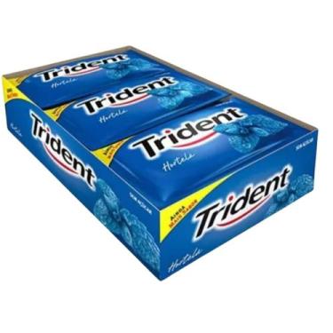 Imagem de Display 168g (Com 21un) Chiclete De Hortelã Trident 5un De 8g