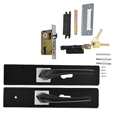 Imagem de Maçaneta, Maçaneta simples e moderna preta para portas de madeira para portas de quartos