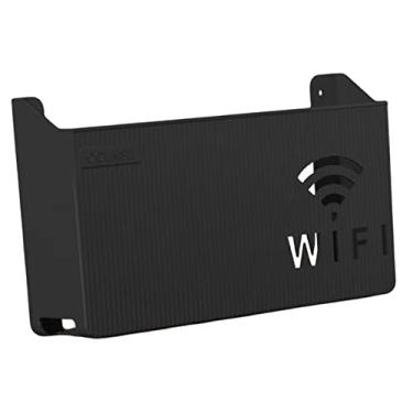 Imagem de PETSOLA Prateleira de roteador pendurada na parede funciones suporte de cabo organizador prateleiras para controle remoto escritório sala, PRETO