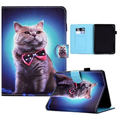 Imagem de Capa bonita para Kindle Paperwhite de 6,8" (11ª geração-2021) e Kindle Paperwhite Signature Edition, capa protetora leve para kindle paperwhite 6,8 case 2021-bow tie cat