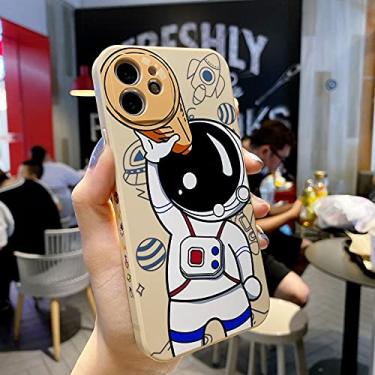 Imagem de Capa de telefone de telescópio de astronauta espacial de luxo para iphone 12 11 13 pro max 13 mini xs x xr 7 8 plus se 2020 capa de silicone líquido, wyjkaqi, para iphone 12 pro
