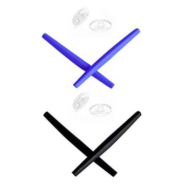 Imagem de Mryok Kits de substituição para fones de ouvido para óculos de sol Oakley Square Whisker – Opt, Azul e preto, One Size
