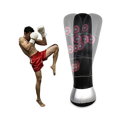 Imagem de Saco de soco inflável, saco de soco inflável resistente e durável, para boxe com bomba de pedal de inflador de ar Treinamento de chute de soco para aliviar a pressão Bodybuilding