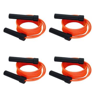 Imagem de Kit 4 Cordas de Pular Regulável com Rolamento Laranja Spank