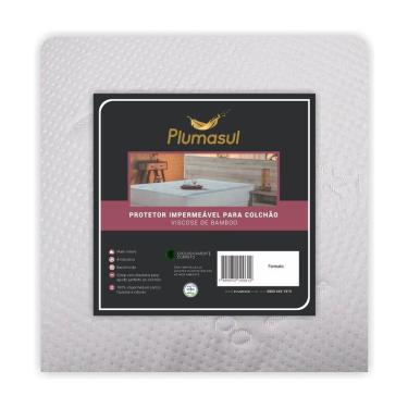 Imagem de Protetor de Colchão Solteiro  Impermeável com Viscose de Bamboo (Plumasul) 0,88x1,88