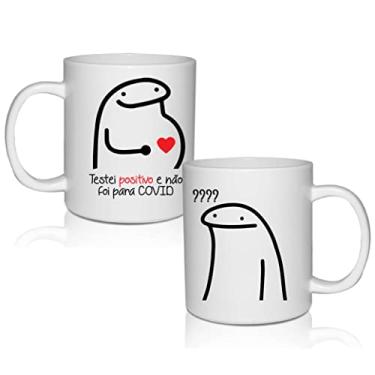 Imagem de CANECA POLICARBONATO BRANCA 300 ML FLORK KIT 2 CANECAS TEMA CASAL